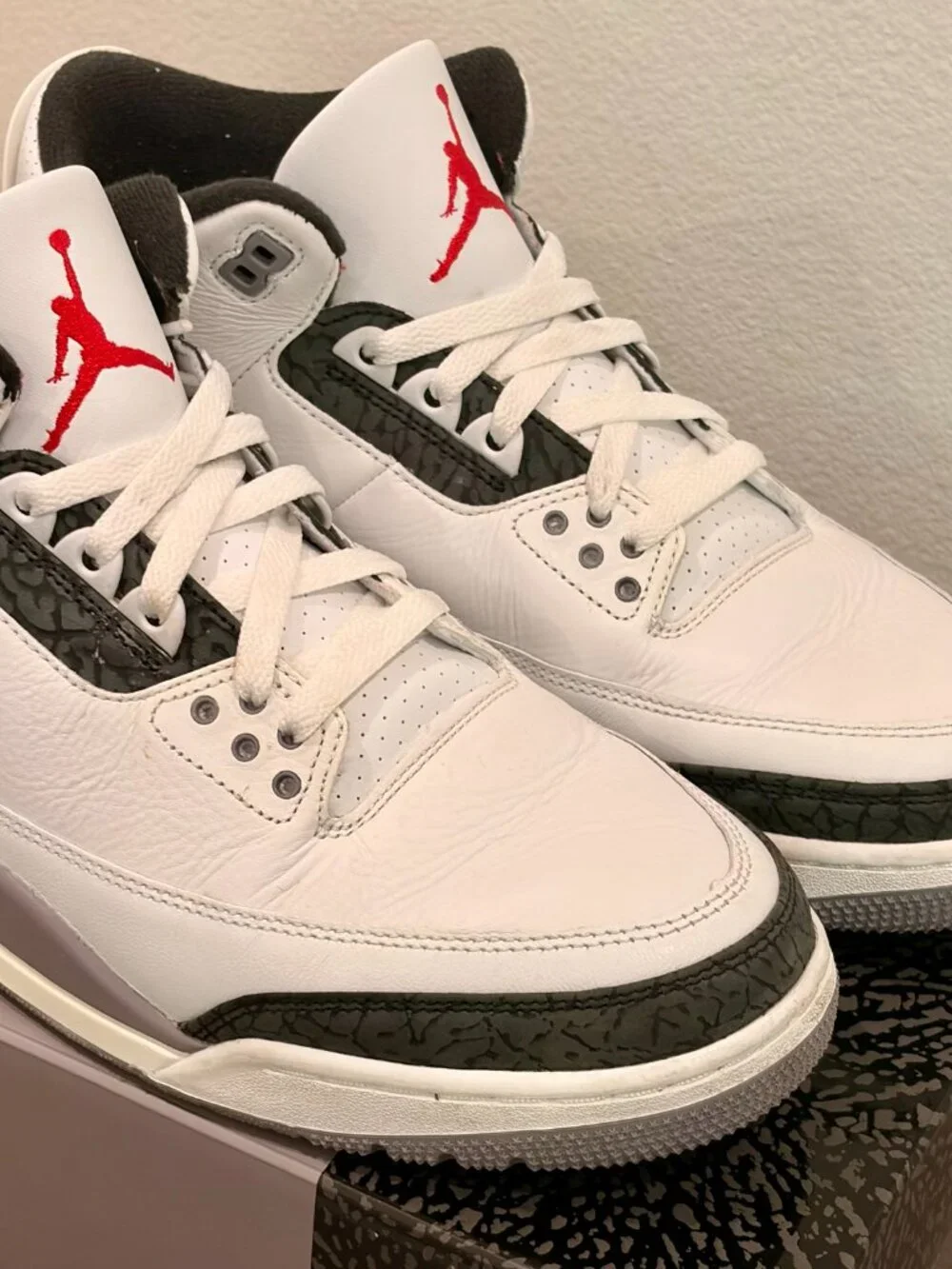 AIR JORDAN 3 RETRO SUMMIT WHITE/FIRE RED BLANC SOMMET/ROUGE FEU